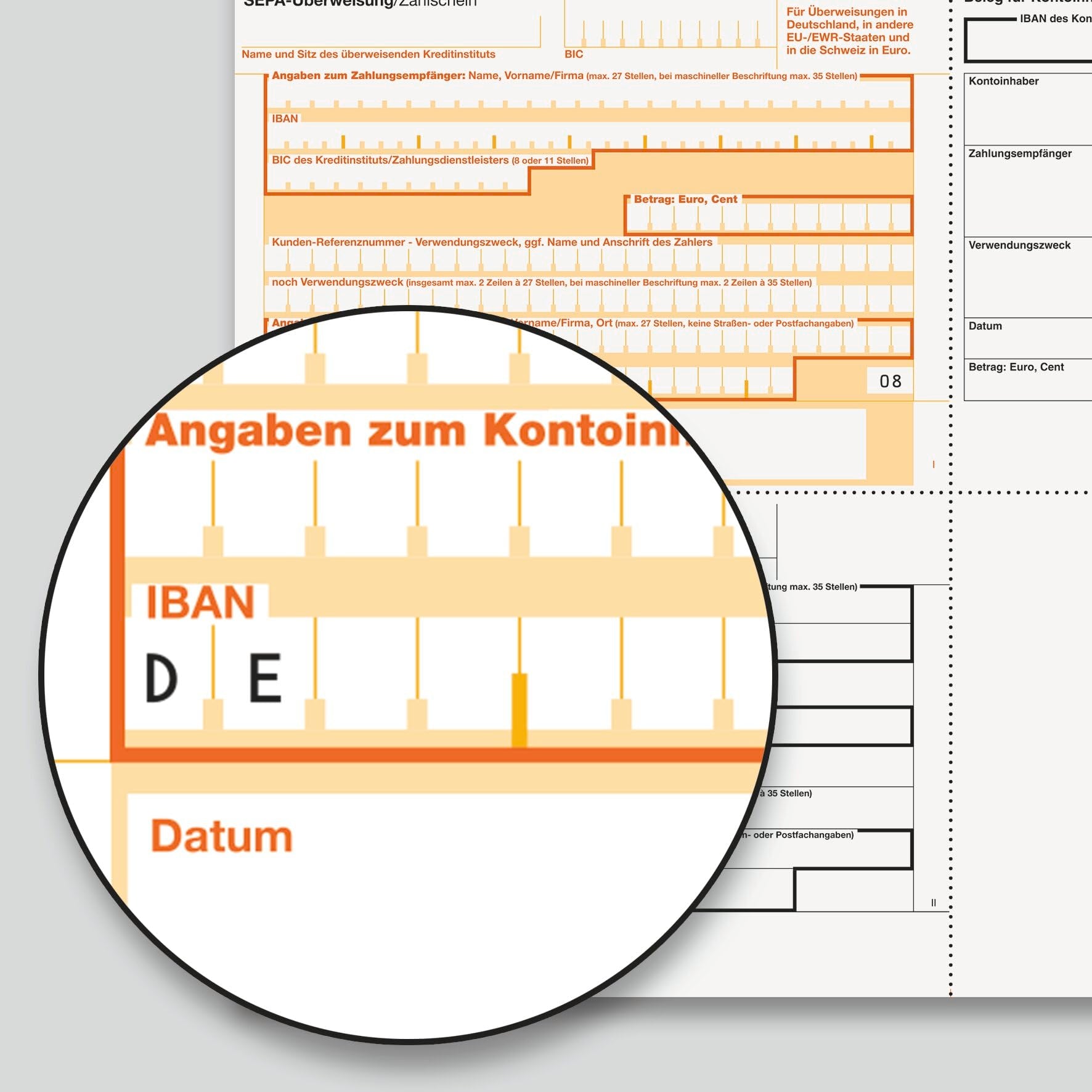 SIGEL ZV570 SEPA-Überweisungen, A4, 100 Blatt, Überweisungsträger / Zahlschein, mit gratis Beschriftungsvorlage
