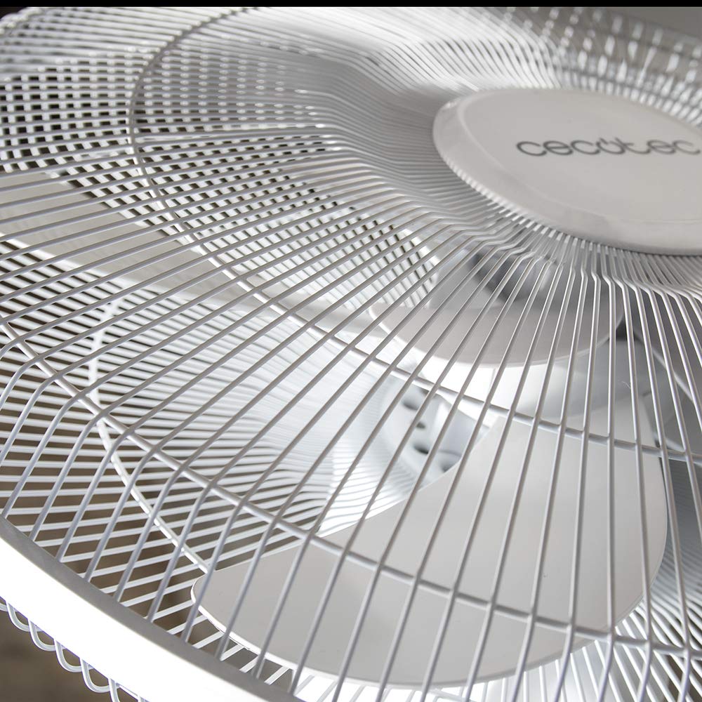 Cecotec Standventilator EnergySilence 1010 Extreme Flow. 16" mit 60 W und 3 Geschwindigkeiten, Timer, Oszillierend, leise, höhenverstellbar, 10 Flügel und maximale Sicherheit