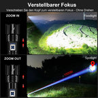 Shadowhawk Taschenlampe Led 500000 Lumen, Extrem Hell Taschenlampe USB Aufladbar Taktische Taschenlampen Mit holster XHP70.2, IP67 Wasserdicht 5 Lichtmodi für Camping Wandern Notfälle
