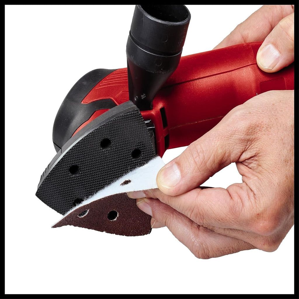 Einhell Deltaschleifer TC-DS 20 E (200 W, 2 mm Schwingkreis, bis 22.000 min-1 Schwingzahl, Drehzahlregulierung, Schleifschuh mit Kletthaftung, inkl. 9x Schleifpapier)