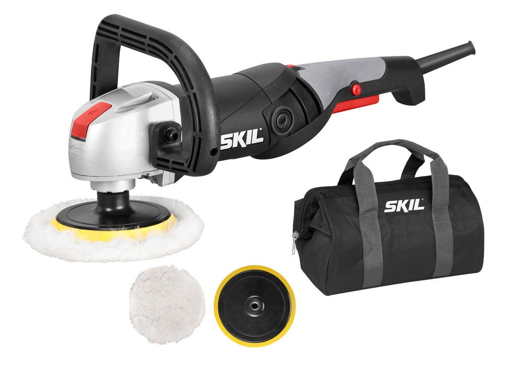 Bosch Home and Garden Masters Polierer 9955 MA (1.300W, 600-3.600 min-1, Ø125 + Ø180 mm Polierteller, 4m Kabel, + 2x Polierhauben, +Tasche), F0159955MA, Schwarz