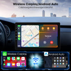Haudio 1Din Autoradio, mit 10.1 Zoll drehbar Bildschirm,Kompatibel mit Wireless Apple CarPlay und Android Auto,Car Play IPS Touch Screen,1080P-Rückfahrkamera,Bluetooth 5.0,GPS-Navigation,FM