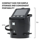 KODAK Digital Film Scanner, Konvertiert Negative und Filmdias 35mm, 126, 110, Super 8 und 8mm in JPEG inkl. großem neigbarem 3,5-Zoll-LC-Display und EasyLoad-Filme RODFS35 Schwarz