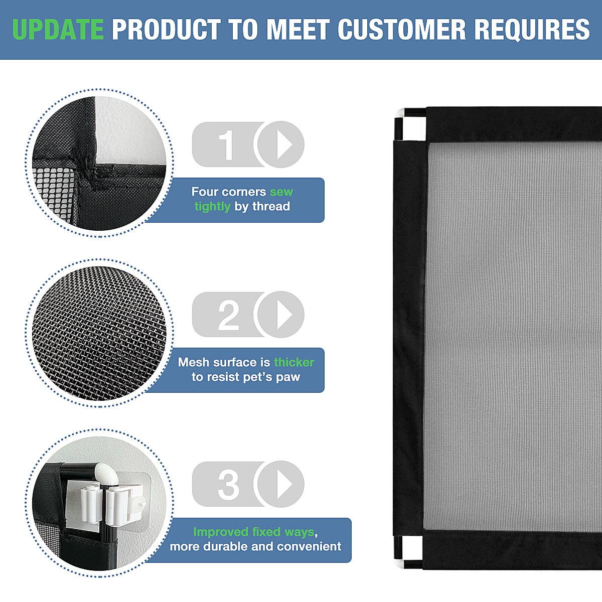 Namsan Hunde Türschutzgitter Abschließbar Hundeschutzgitter Treppenschutzgitter Absperrgitter für Haustier, 80cm x 100cm