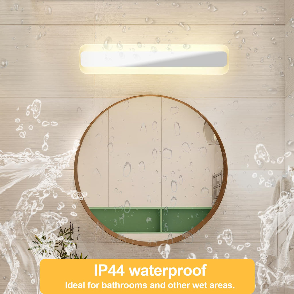 Dehobo Led Bad Spiegelleuchte 14W 40cm - LED Spiegellampe Badezimmer Spiegelleuchte IP44 4000K Neutralweiß - Badlampe Wandbeleuchtung 230V 1000LM Spiegelfrontlicht aus Acryl Kein Flimmern