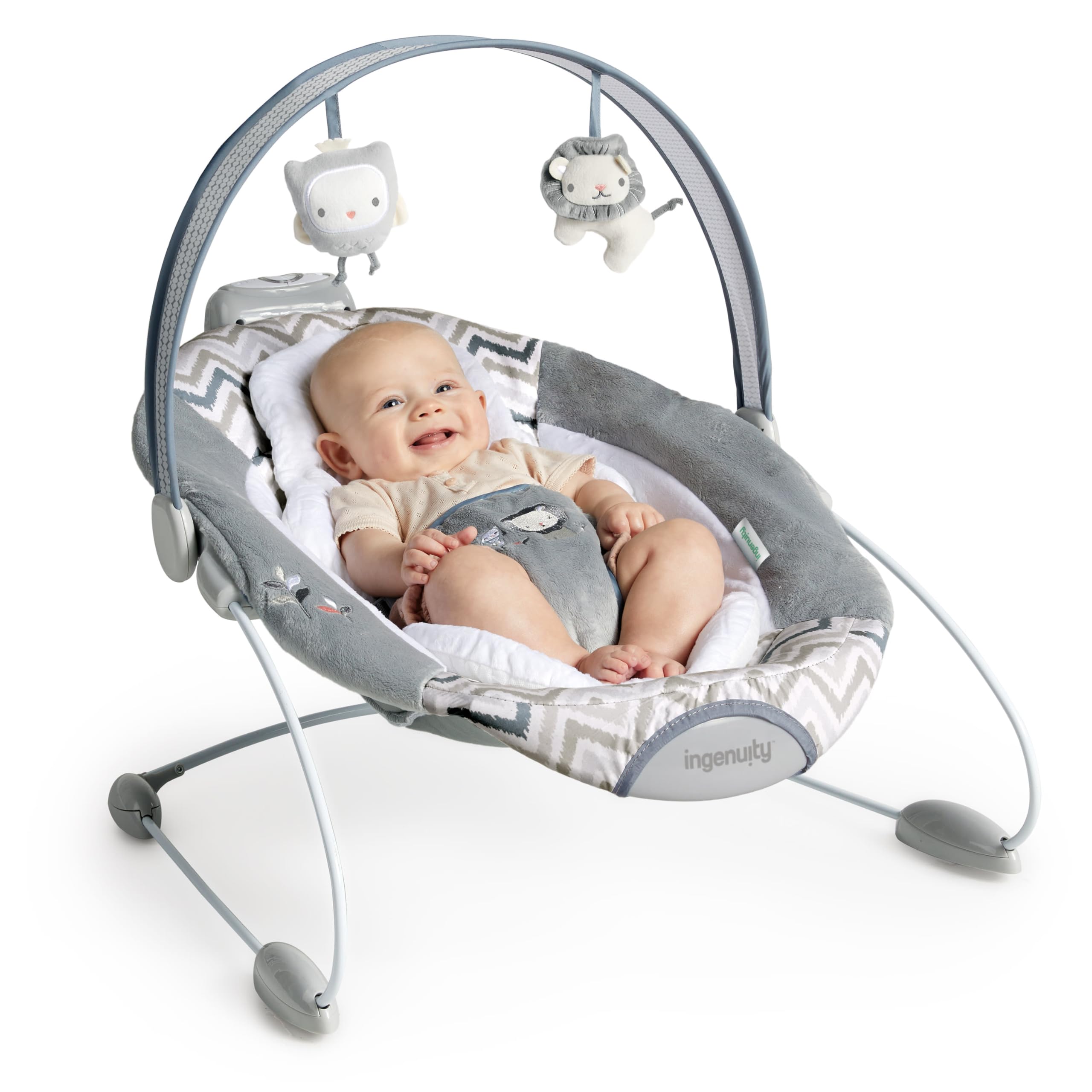 Ingenuity, automatische Babywippe Babyschaukel, Braden mit 2 Schaukelgeschwindigkeiten, mehr als 12 Melodien, abnehmbarem Spielzeugbügel, maschinenwaschbarem Sitzkissen und mehr