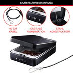 MASTER LOCK Kompakttresor [Kombination] [mit Kabel] P005CEURBLKHRO – Ideal für Scheckbücher, Schmuck, Ausweise, Smartphone und mehr