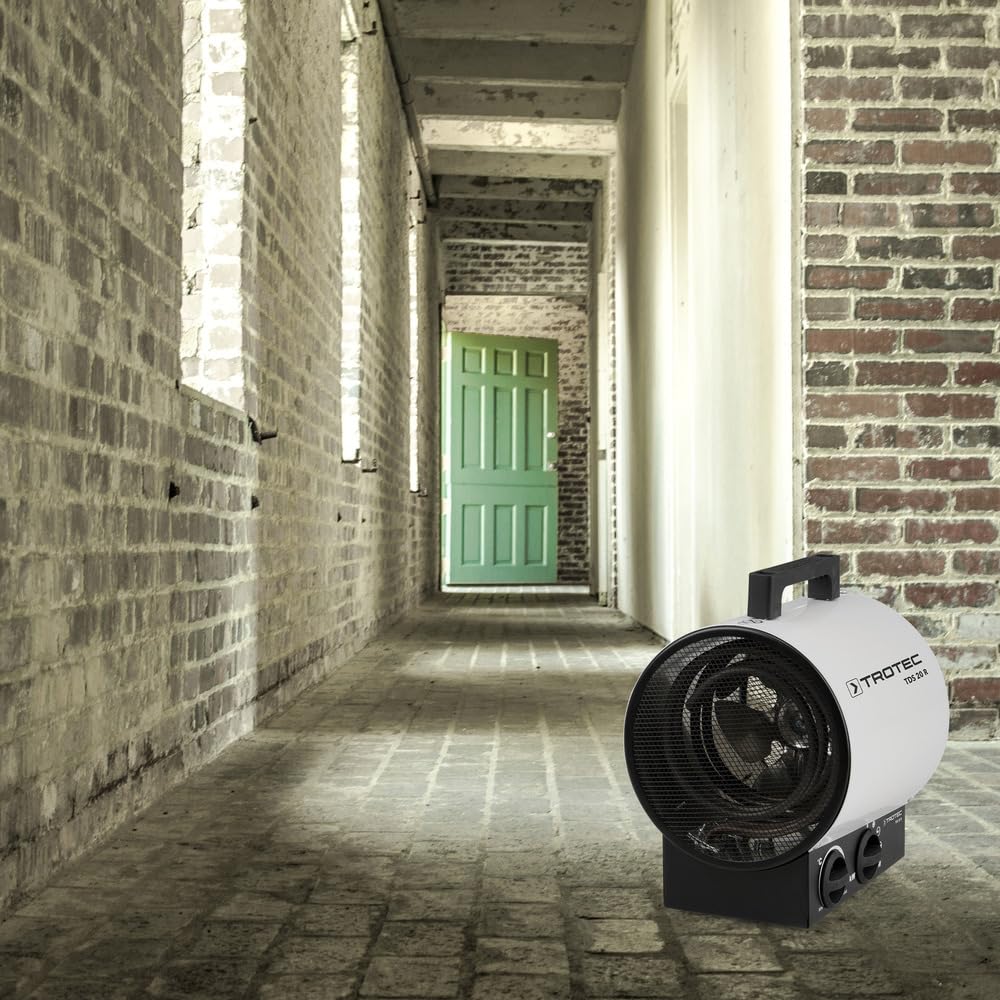 TROTEC Bauheizer TDS 20 R – Heizleistung 1,5 kW / 3 kW – Elektroheizer Luftmenge 411 m³/h – Heizlüfter für große Räume