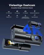 Avylet 4K+1080P Dashcam Auto Vorne Hinten, 5GHz Wi-Fi/APP Mini Dual Auto Kamera,1,5″ IPS, Unterstützt Externes GPS-Modul, Parküberwachung, Super Nachtsicht, WDR, 170°Weitwinkel, G-Sensor, Max 256GB