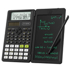 NEWYES Wissenschaftlicher Taschenrechner, 82MS Ingenieurrechner mit Schreibtablett und Stift, 240 Funktionen, 2-zeiliges Display, Mittel- und Oberschulbedarf, Schwarz
