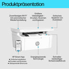 HP LaserJet MFP M140w Multifunktions-Laserdrucker, Monolaser, Drucker, Scanner, Kopierer, Duplex-Druck, DIN A4, WLAN, Airprint, Schwarz-weiß-Drucker