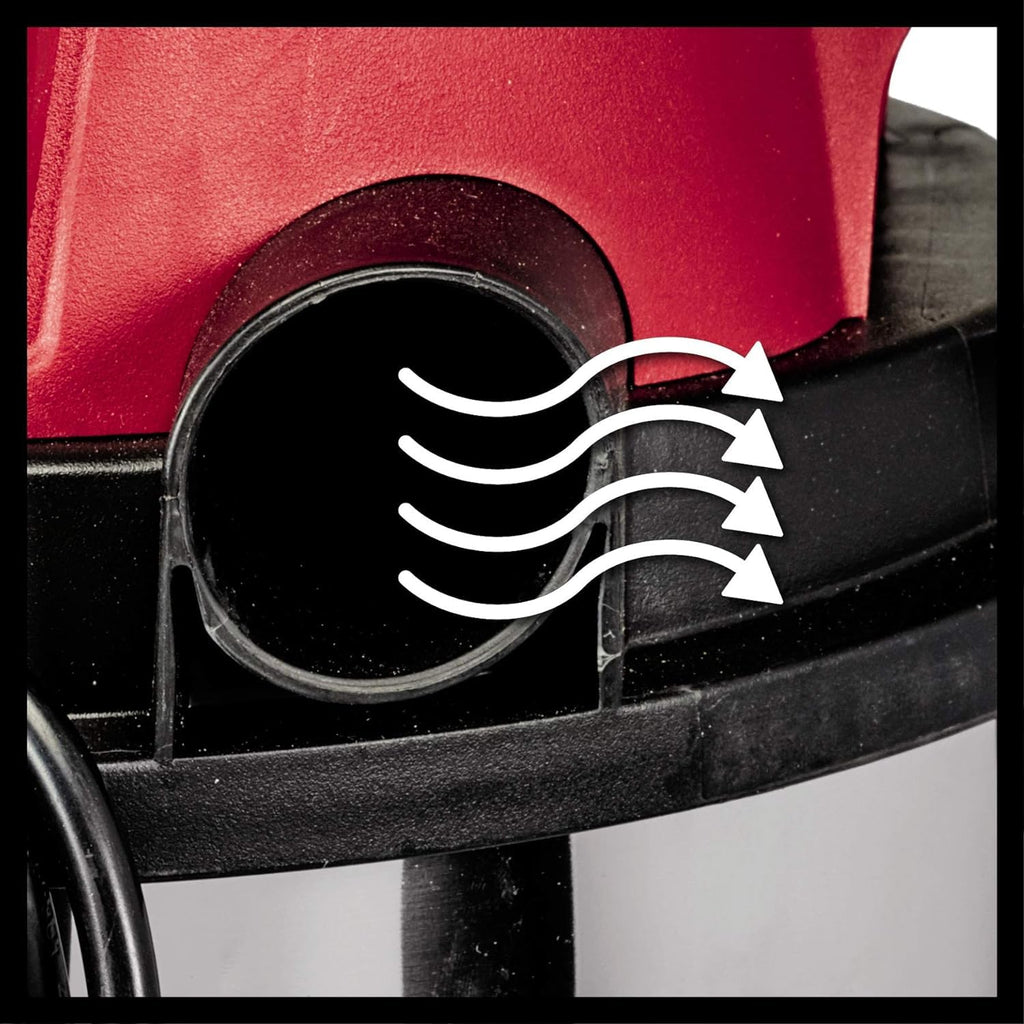Einhell TC-VC 1812 S Nass-Trockensauger (1.250 W Leistung, 36mm Schlauchsystem, 12 l Edelstahlbehälter, Schaumstofffilter, umfangr. Düsenzubehör)