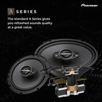 PIONEER TS-A1371F 13 cm 3-Weg-Koaxial-Lautsprecher Set mit 2 Lautsprechern (je 300 W max., 50 W Sinus), kraftvoller Klang, hoher Wirkungsgrad, 54 mm Einbautiefe, 121 mm Einbauausschnitt, mit Gitter