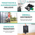 VERGLEICHSSIEGER - Alason® Tritthocker Klappbar 39cm, Belastbar bis 200kg – Mit Aufhängehaken & Aufbewahrungstasche – Platzsparender, Faltbarer Hocker in Anthrazit/Schwarz für Zuhause, Küche & Bad