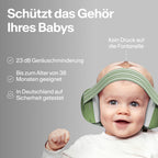 Alpine Muffy Baby Klassik - Gehörschutz für Babys - Verstellbares ANTI-SLIP-Kopfband bis 36 Monate - In Deutschland auf Sicherheit getestet - Lärmschutz Kopfhörer verhindert Gehörschäden, Schwarz