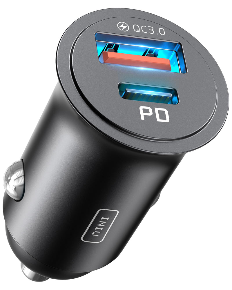 INIU Zigarettenanzünder, 12V USB C Adapter 60W Auto PD & QC 3.0 Kfz Ladegerät, Auto Ladegerät Adapter USB Zigarettenanzünder Verteiler Steckdose mit iPhone 16 15 14 13 Pro Max iPad Samsung S24 S23