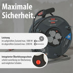 Brennenstuhl Garant V2 Kabeltrommel 40m Kabel (Made in Germany, 4 Schutzkontakt-Steckdosen, Überhitzungsschutz, Trommelkörper aus Spezialkunststoff)