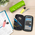 Casio Graph-Case, Schutztasche für Grafikrechner, schwarz, Carbon Design, mit Innentasche für Zubehör, 12.5 x 22 x 3.8 cm