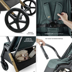 Kinderkraft LOOM Kompakter und leichter Buggy, automatisches Zusammenklappen, große pannensichere Räder, verstellbare Rückenlehne, ab Geburt bis 22 kg, Grün
