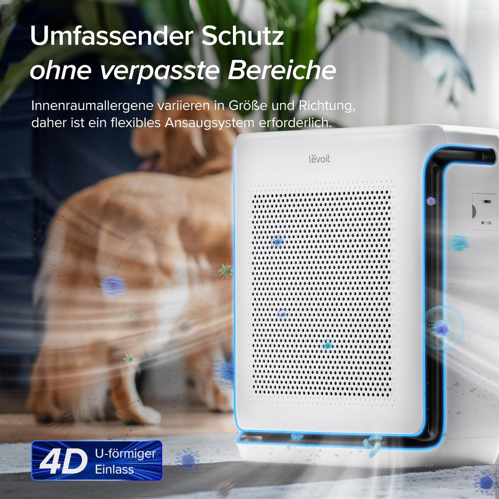 LEVOIT Luftreiniger Allergiker mit Tiermodus, bis zu 108 ㎡ Raucherzimmer Wohnung, Dualsensor&Waschbarer Vorfilter, HEPA Luftfilter gegen 99,97% von Tierhaare&-gerüche Schimmel Pollen Staub
