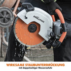 Evolution R300DCT+ Betonsäge Elektrische Steinsäge 2400W Nass-/Trocken Steinschneidemaschine Staubfreies Schneiden mit Staubunterdrückung 300 mm Scheibendurchmesser Sägeblatt, 115 mm Schnitttiefe
