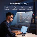 YICAIZI Schreibtischlampe LED Dimmbar - 1500LM 24W Klemmbar Büroschreibtischlampe mit Fernbedienung, 80CM Schwanenhals Schreibtisch Lampe USB-Ladeanschluss, für Büro & Zuhause, Schwarz