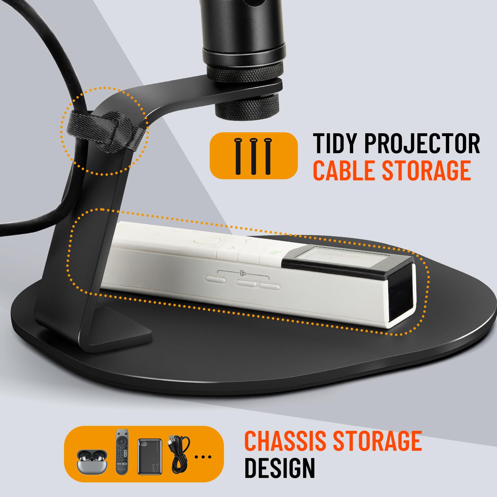 CAHAYA Desktop Projektorständer 1/4'' Schraube Schnittstelle - Multi-Winkel Tisch Beamer Ständer Tragfähigkeit von 5 kg mit Rutschfestes Fahrgestell für Mini-Projektoren Kamera Monitor - CY00375-1