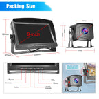 CAMECHO Rückfahrkamera 2 Kameras Set,9 Zoll LCD Monitor DVR +2 Geteilte Rück Kamera mit Nachtsicht IP69 Wasserdicht+Videoaufzeichnung für LKW/Bus/Van 12V-35V