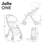LIONELO Julie One Buggy Kinderwagen bis 22 kg, verstellbare Rückenlehne und Fußstütze, Moskitonetz, Beinwärmer, Getränkehalter und Transporttasche, zusammenklappbar