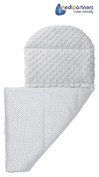 Medi Partners Babynest Nestchen für Neugeborene - 100x60x15 Babynestchen Baby zweiseitg Nest Bett 100% Baumwolle Minky Kuschelnest tragbar (graue Sternen mit graue Minky)