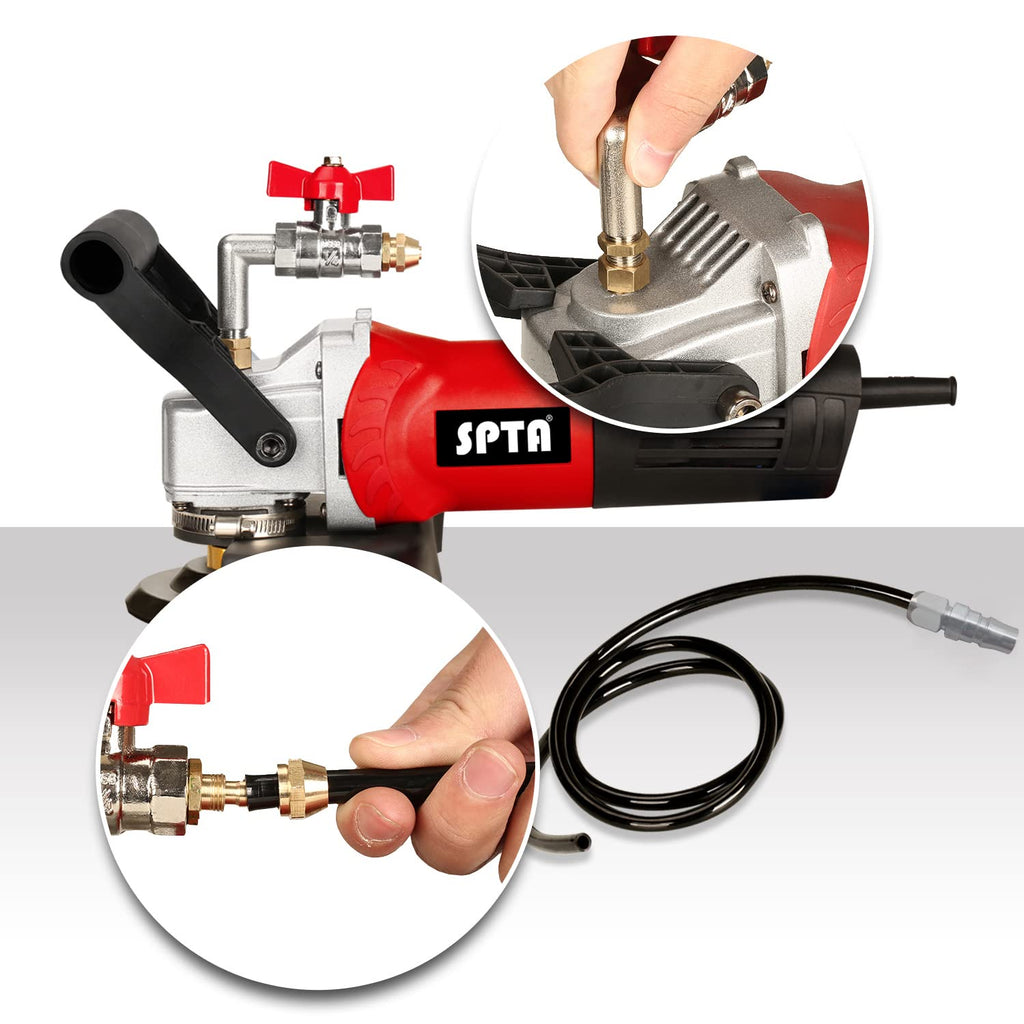 Nasspolierer, SPTA 800W / 220V 100mm Nass Poliermaschine mit variabler Geschwindigkeit und Granit-Diamantpolierkissen Betonpoliermaschine Steinpoliermaschine für Granit/Marmor/Beton/Stein (großer)