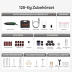 DEPSTECH Multifunktionswerkzeug 200W, Rotationswerkzeug Set mit 128 Zubehörteilen, 6 Variable Drehzahl 10.000-40.000 U/min zum Schneiden, Schleifen, Gravieren, Polieren, Schärfen, Reinigen, Schnitzen