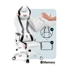 Diablo Gaming Stuhl X-Horn 2.0 Bürostuhl Gamer Chair Schreibtischstuhl 3D Armlehnen Ergonomisches Design Nacken/- Lendenkissen Kunstleder Wippfunktion Weiß King (XL)