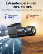 CIEVIE 4K+1080P Dashcam Auto Vorne Hinten mit 64GB SD Karte, 5GHz WiFi Dashcam mit 1,5″ IPS Display, 170° Weitwinkel, G-Sensor, WDR Nachtsicht, Loop-Aufnahme, APP Steuerung, Unterstützt 256 GB Max