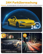 GKU 4K Dashcam Auto,dashcam Auto vorne, Auto Kamera mit integriertem WLAN,170° Weitwinkel,Nachtsicht,WDR,24H Parküberwachung,Loop-Aufnahme,G-Sensor,Dash cam Vorne inklusive 64GB SD Karte