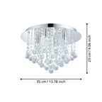 EGLO LED Deckenleuchte Almonte, 4 flammige Deckenlampe Bad, Badezimmer Lampe aus Metall in Chrom und klarem Kristal, LED Feuchtraumleuchte warmweiß, G9, IP44, Ø 35 cm