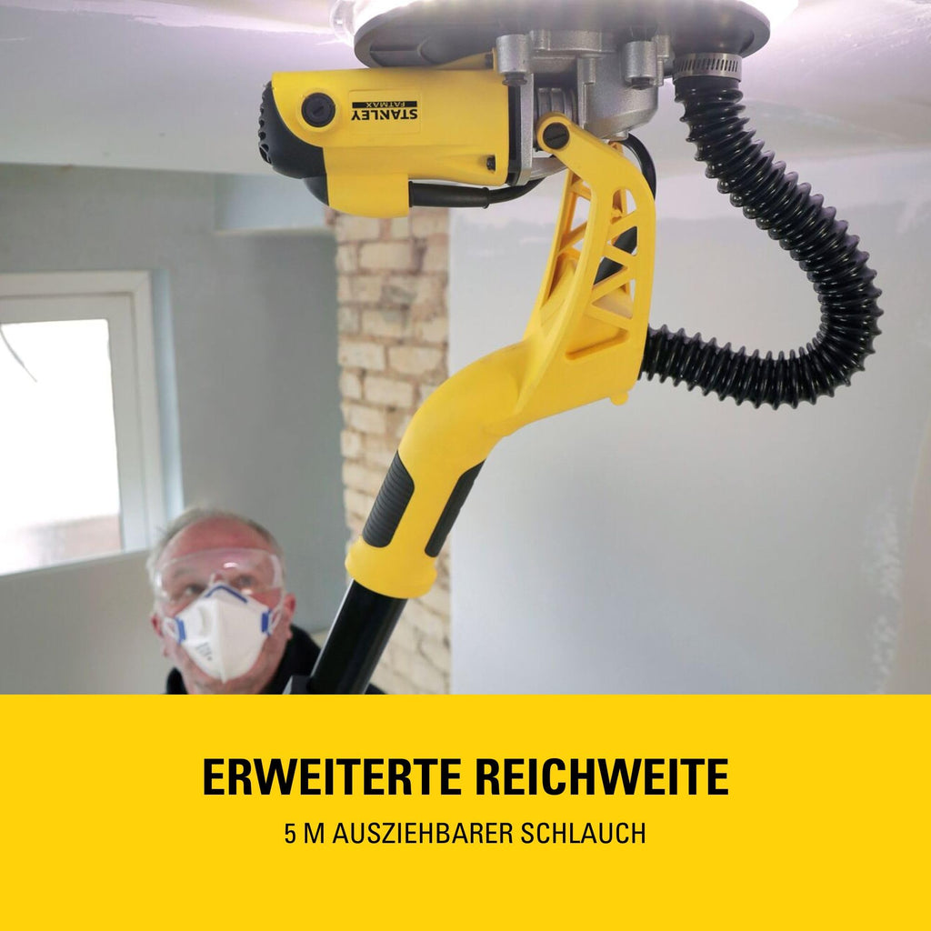 STANLEY FATMAX 750W Trockenbauschleifer (225mm) mit Aufbewahrungstasche und 120G Netz-Schleifscheibe, SFMEE500S-QS