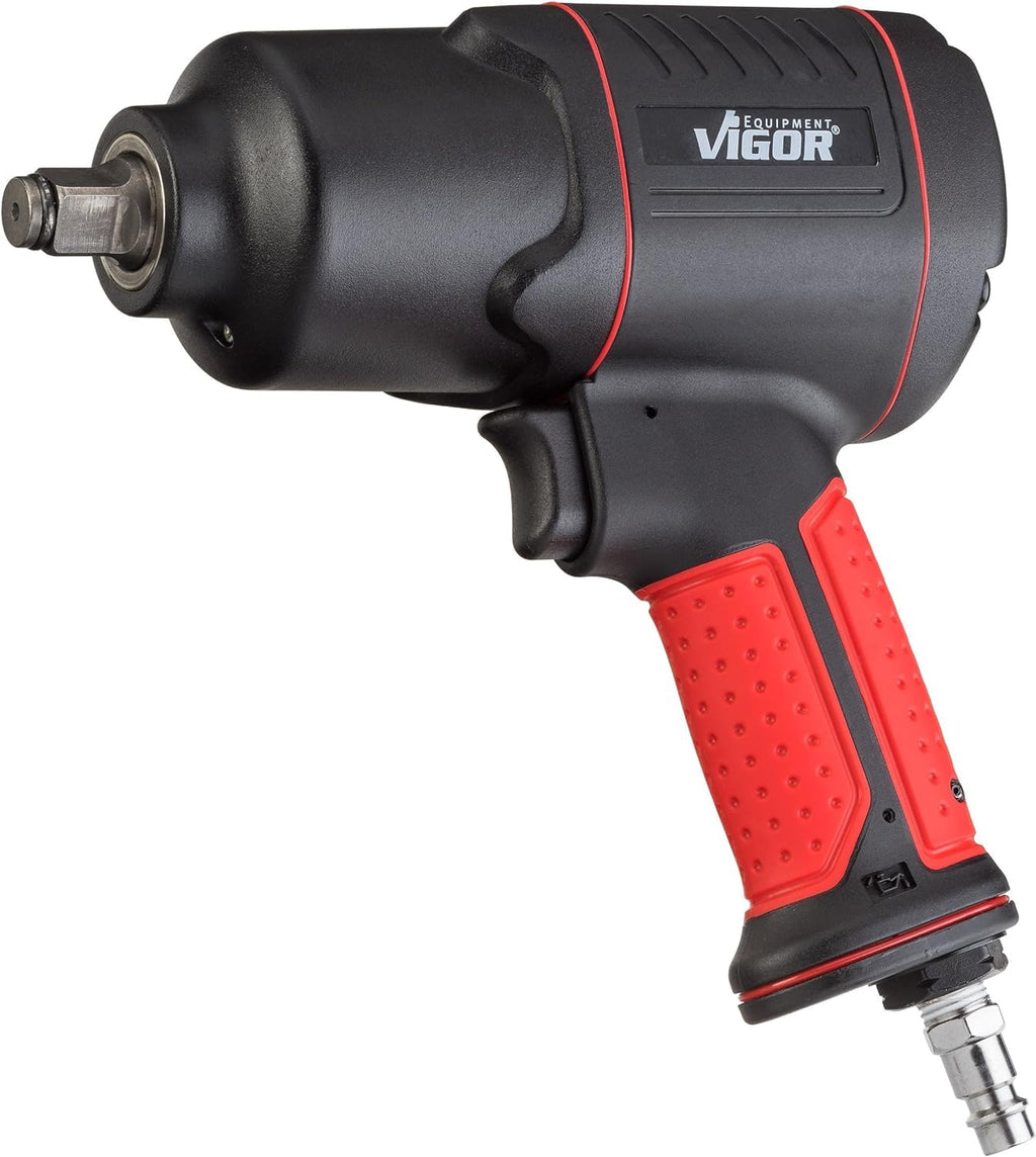 ViGOR V4800 Druckluft-Schlagschrauber - max. Lösemoment 1200 Nm, Vierkant 12,5 mm (1/2 Zoll) - vibrationsarmer Druckluftschrauber zum Anziehen und Lösen von Schrauben