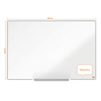 Nobo Magnetisches Emaillle-Whiteboard mit Stiftablage, 900 x 600 mm, Schlanker Zierrahmen, InvisaMount-Montagesystem, Impression Pro, Weiß, 1915395