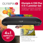 Olympia A 330 Plus Laminiergerät | Heiß- und Kaltlaminieren | Laminiergerät bis A3 | Blasenbildungsschutz | Laminiermaschine | Ideal für Büro, Schule & Homeoffice | Laminator inkl. Laminierfolien