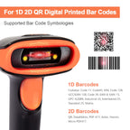 Tera Barcode-Scanner 1D 2D QR 3 in 1 Wireless 2.4 GHz/Bluetooth/USB Wired Barcode-Lesegerät mit Ständer/Halterung, HW0001
