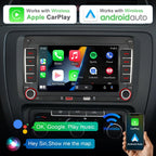 Autoradio mit Navi Bildschirm für VW Golf 5/6 Seat Passat Sharan Tiguan,7 Zoll Golf Radio mit Apple CarPlay & Android Auto Mirrorlink, VW Polo T5 Caddy Radio Bluetooth GPS SWC EQ USB FM, Linux