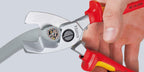 KNIPEX Kabelschere mit Doppelschneide verchromt isoliert mit Mehrkomponenten-Hüllen, VDE-geprüft 200 mm, 95 16 200