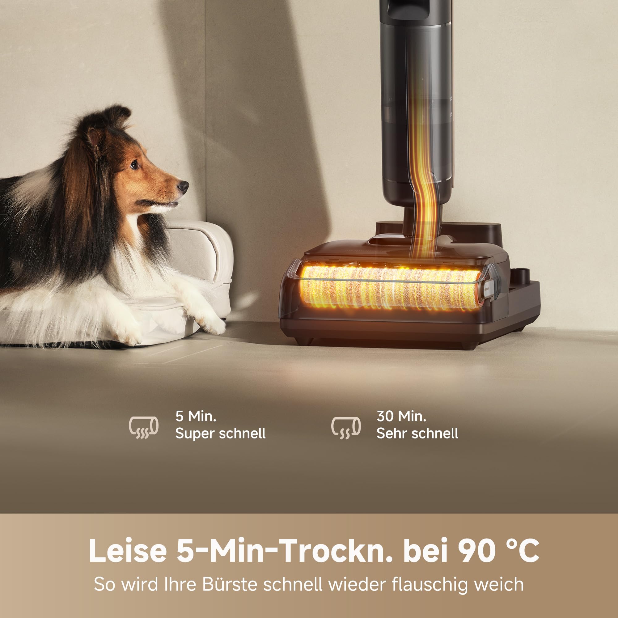 dreame H15 Pro Nass- und Trockensauger, GapFree AI DescendReach Roboterarm, dreifache Kantenabdeckung, 21.000 Pa Saugleistung, 0 Tangle, 100°C Bürstenwäsche, 5min 90°C Trocknung, 180° Lie-Flat