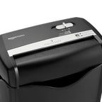 Amazon Basics Aktenvernichter, 5-6 Blätter Querschnitt, für Papier und Plastikkarten, Schwarz