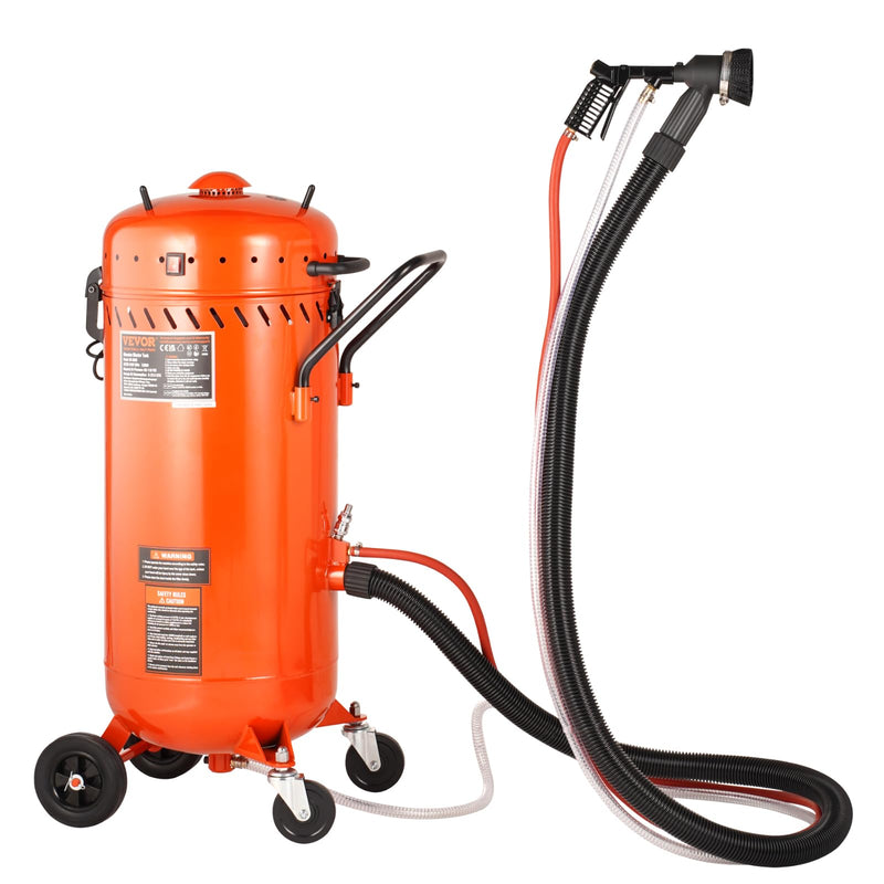 VEVOR 28 Gallonen Vakuum-Sandstrahler, staubfreier Sandstrahler mit eingebautem 1200 W Vakuumsystem zur Staubkontrolle und Strahlmittelrückführung, 60-110 PSI Hochleistungs-Strahlgerät