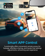 WiFi Dashcam Auto Vorne Hinten,4K+1080P,Auto Kamera,App-Steuerung Autokamera mit 64G SD-Karte,170°+140° Ultraweitwinkel,Mini 1.47 Zoll,Nachtsicht,WDR,G-Sensor,Loop-Aufnahm,Parküberwachung