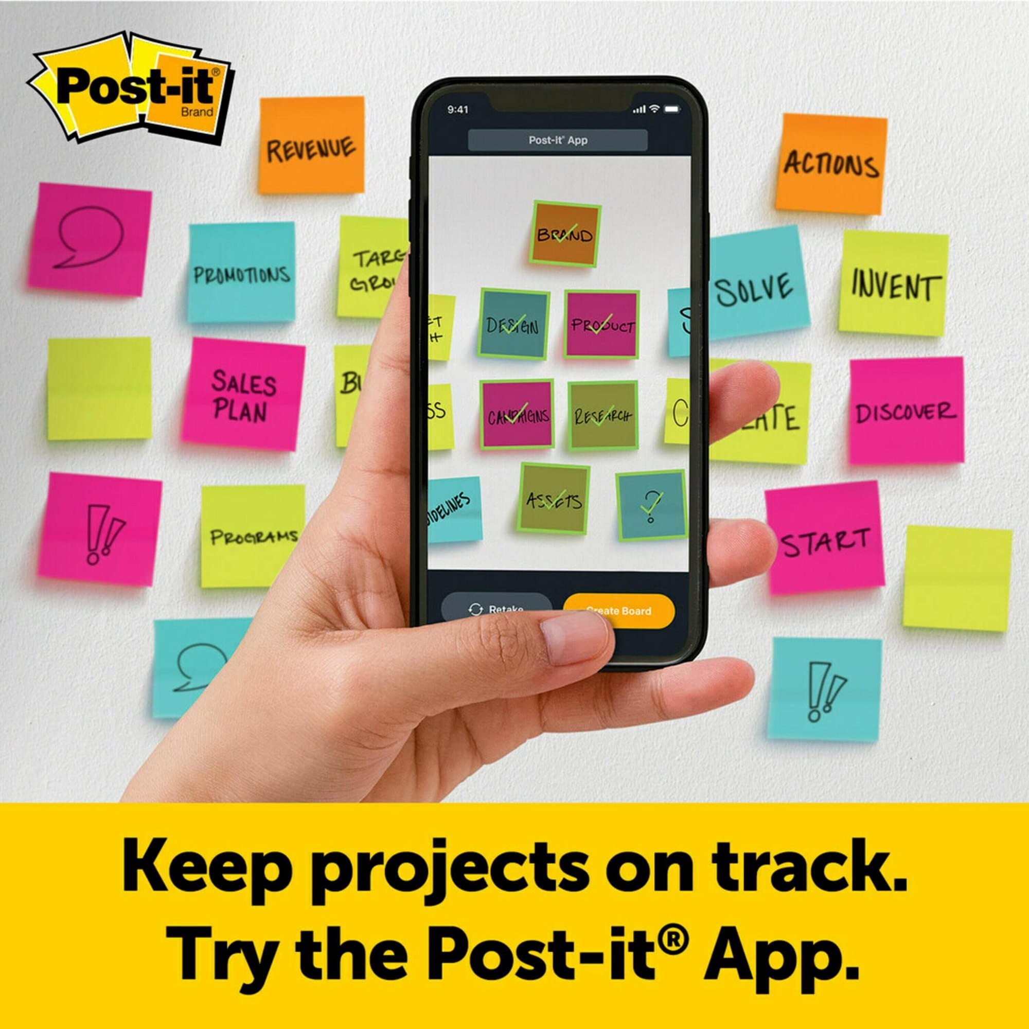 Post-it Super Sticky Meeting Charts, Packung mit 1 Block, mit 20 Blättern, 584 mm x 508 mm, Farbe: Weiß - Selbstklebendes Flipchartpapier für Brainstormings überall