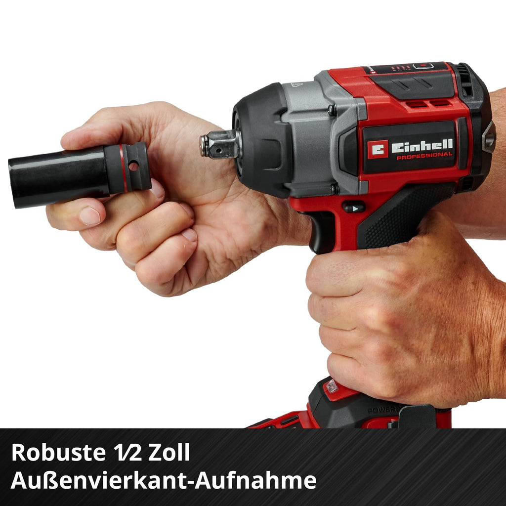 Einhell Professional Akku-Schlagschrauber TP-CW 18/750-C Li BL-Solo Power X-Change (18 V, 750 Nm Drehmoment, 1000 Nm Lösemoment, Brushless, Außenvierkant-Aufnahme, ohne Akku)