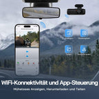 WOLFANG Dashcam Auto Vorne Hinten 4K WiFi Dash Cam mit 32GB SD Karte, Ultra Nachtsicht, 170°Weitwinkel, WDR, 24 Std. Parkmodus, G-Sensor, Loop-Aufnahme